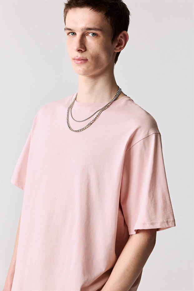 Basic kısa kollu pamuklu tişört - 4