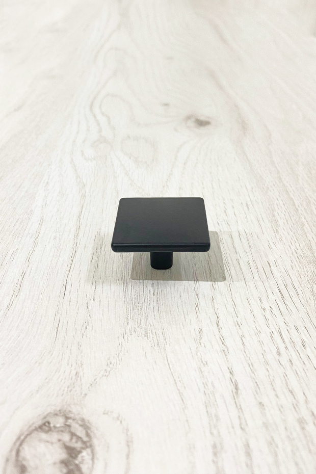 3.5 Cm Kare Siyah Renkli Tek Delikli Düğme Kulp - Dolap/kapak/çekmece/mobilya Kulp - 1