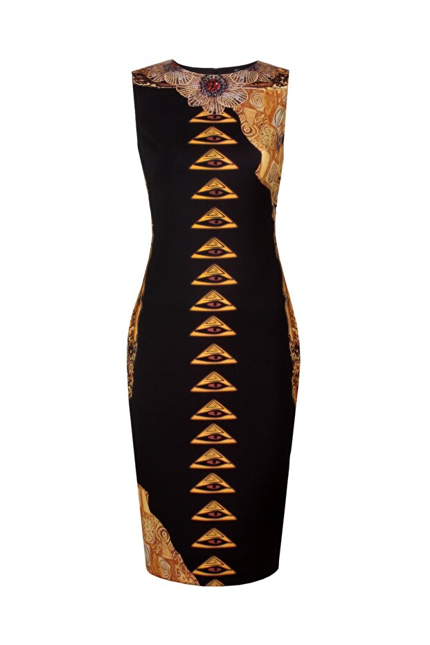 Baskılı mini elbise - 1