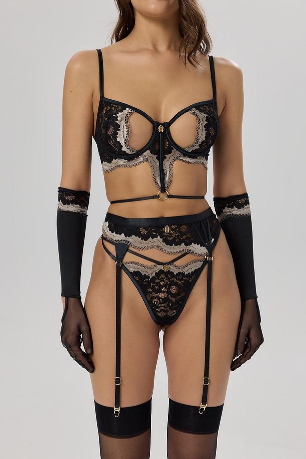 Sensure Siyah Dantelli String - 2
