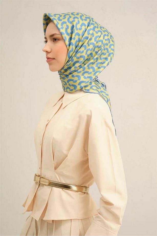 ARMİNE DESENLİ SAF İPEK TWİLL EŞARP 9321D - 4