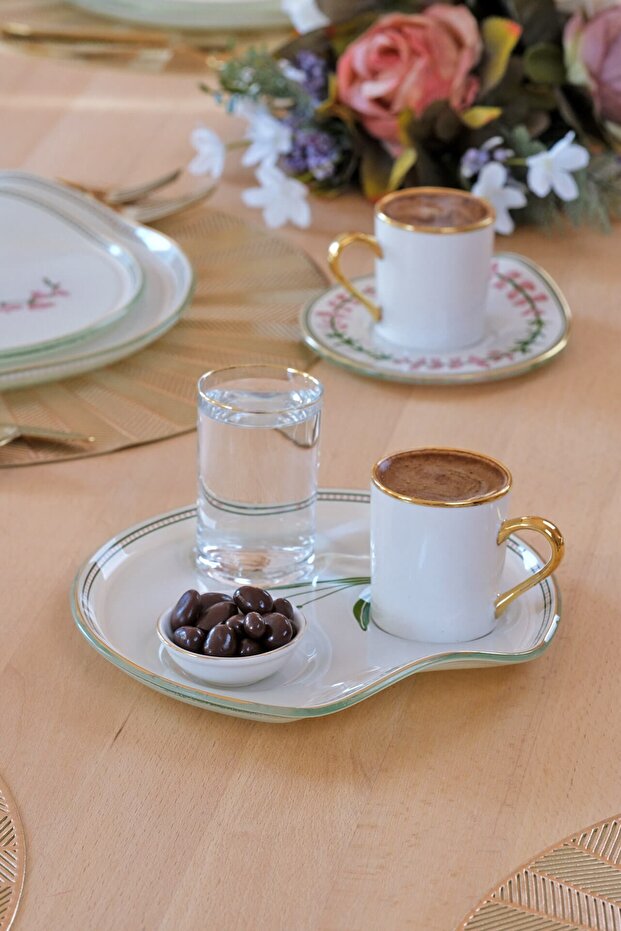 Crocus Altın Yaldızlı Cam Keyiflik Kahve Takımı - 5