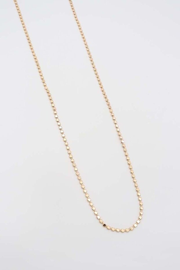 Women's Vip Zircon Plated Scrunch Chain Necklace 70 cm