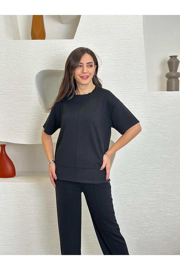 Çimalı Modal Kumaş Kısa Kollu Likralı Rahat Günlük Ve Şık Alt - Üst Takım Eşofman Takım - 6