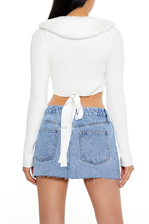 Suni Kürk Detaylı Bluz - 5