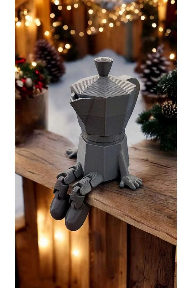 Sevimli Kahve Köşesi 3’lü Biblo Seti - Kahve Çekirdeği - Moka Pot - Kupa - Dekoratif Obje - 4