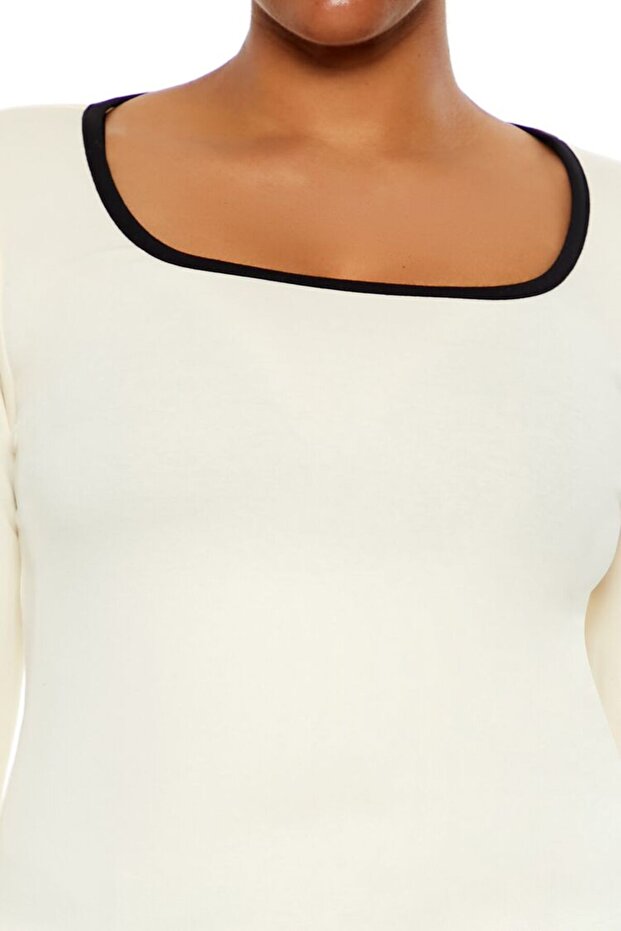 Plus Size Kare Yaka Bluz - 5