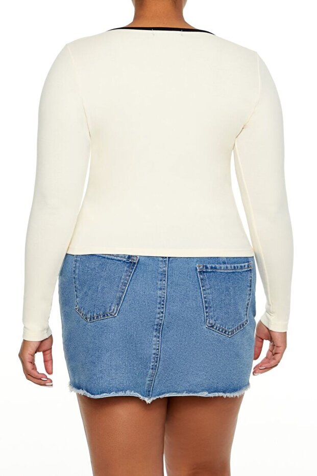 Plus Size Kare Yaka Bluz - 3