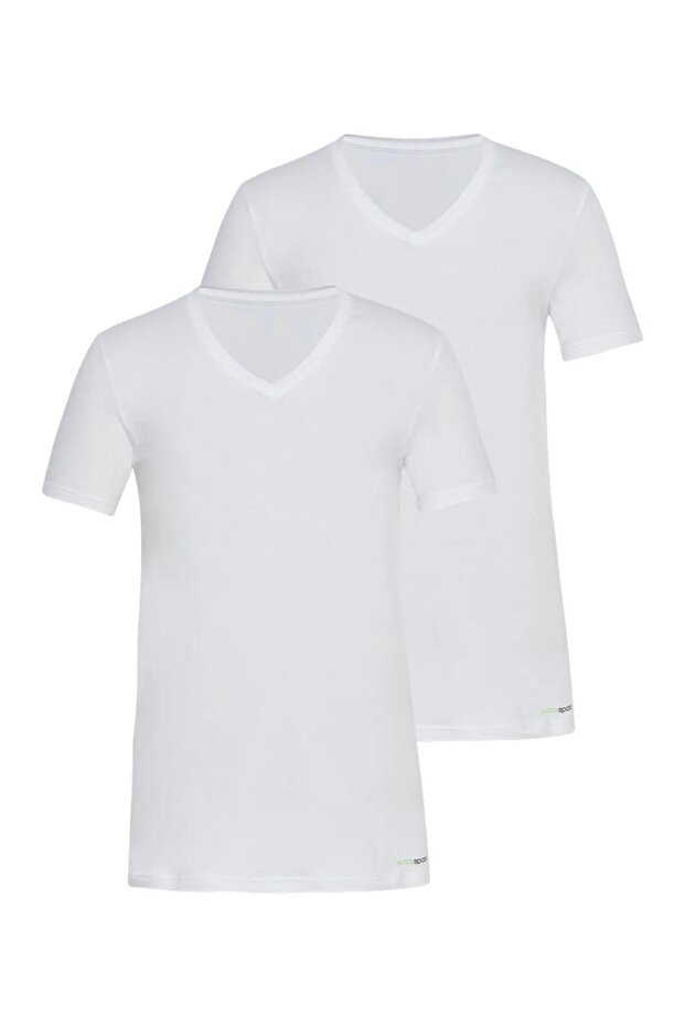 Men's V-Neck Half Sleeve Undershirt 2 Pack 9671