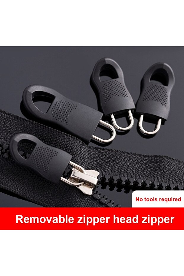 8 a black fitted Removable Pull Piece DIY Zipper Head Accessories Clothes Bags Multi-Functional Pull