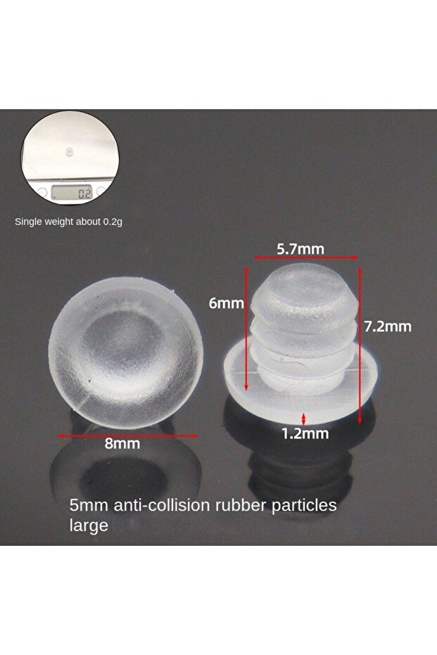 5mm-Large-20pcs 20Pcs Clear Embedded Furniture Bumper Table Chair Leg Feet Bottom Glide Slide Pad F