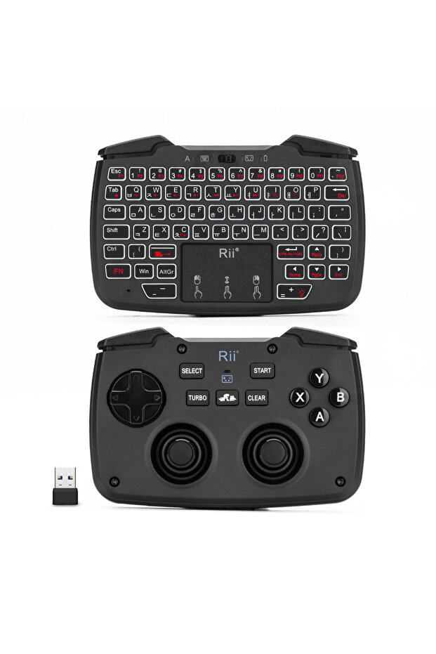 Korean keyborad Rii RK707 2.4GHz Wireless Portable Game Controller Keyboard Mouse Combo Turbo Functi - 1