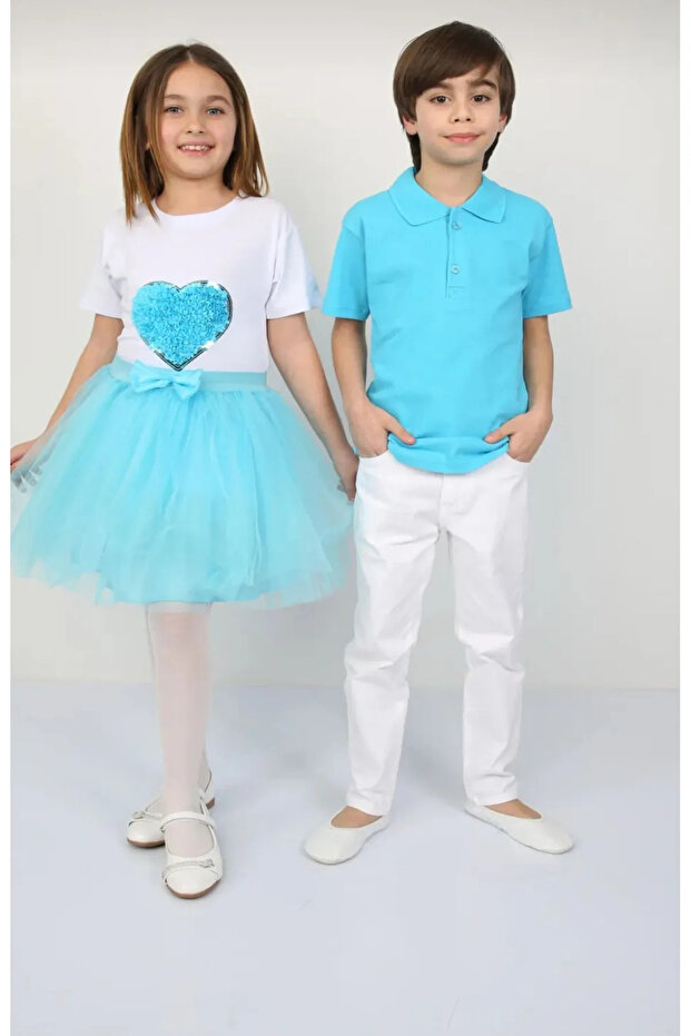 Girl's 23 April Top and Bottom Set Noble