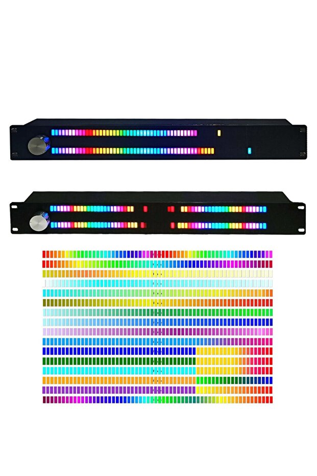 1U Audio Music Level Indicator Light LED Spectrum Display Meter Voice/Remote Control Induction Si... - 8