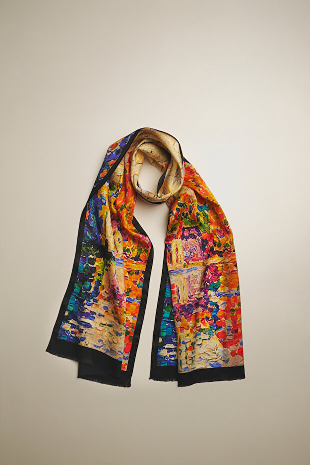 100% Silk Shawl Scarf (45X165 cm) - Monet France