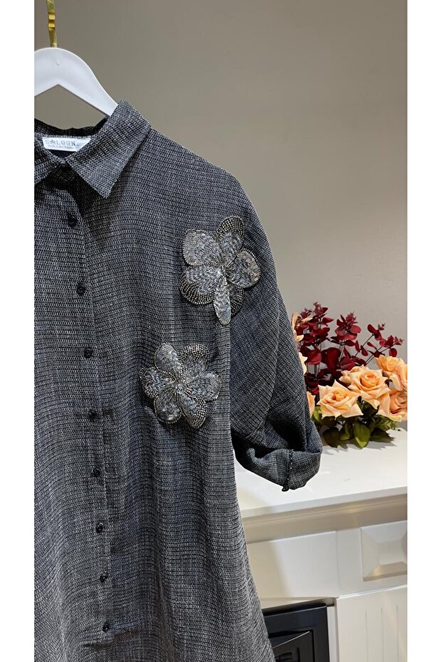 Gömlek-OVERSİZE - Füme - 4