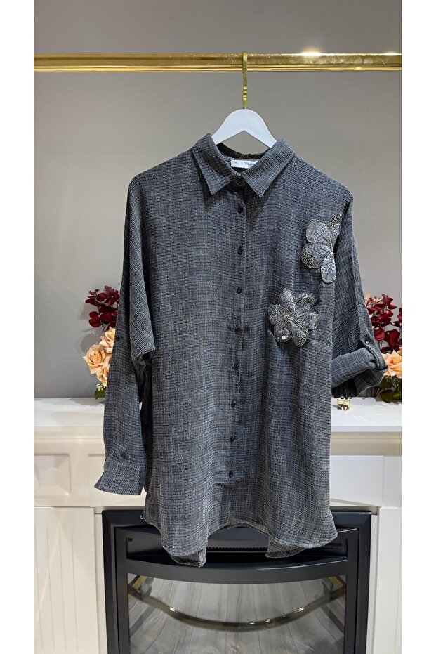 Gömlek-OVERSİZE - Füme - 1