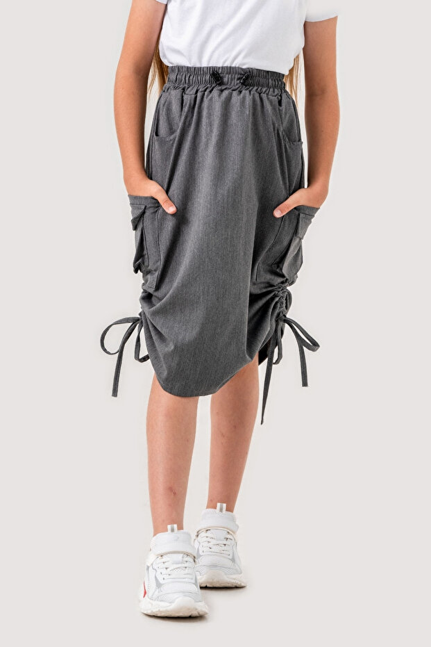 Girl's Side Gathered Skirt 6201