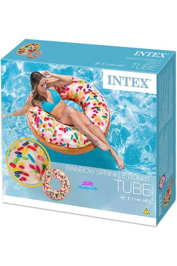 Intex Şekerlemeli Donut Havuz Ve Deniz Simiti Set 117 Cm Pompa Ve Gözlük Hediye - 5