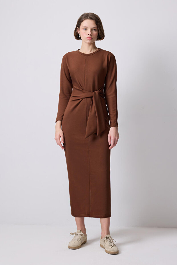 BAĞLAMALI ÇELİK ÖRME ELBİSE - 1