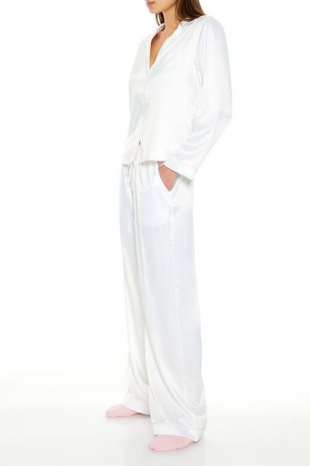 Kalp Cepli Gömlek ve Pantolon Pijama Takımı - 5