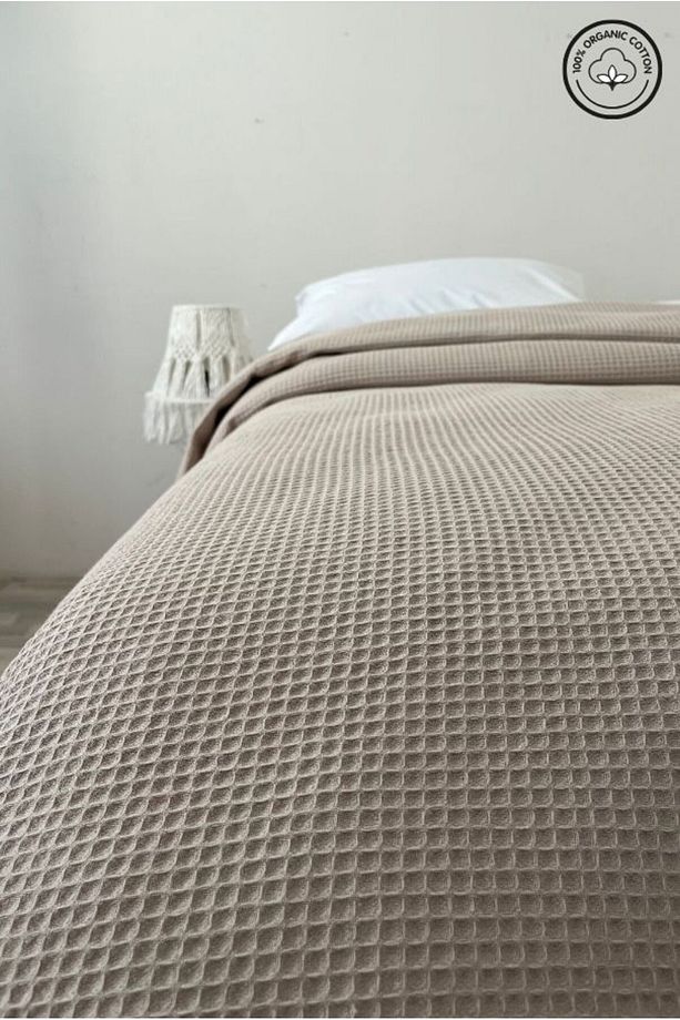 Pike Tek Kişilik %100 Pamuk Waffle Desenli Yatak Örtüsü Otel Tipi Lüx Pike - 6