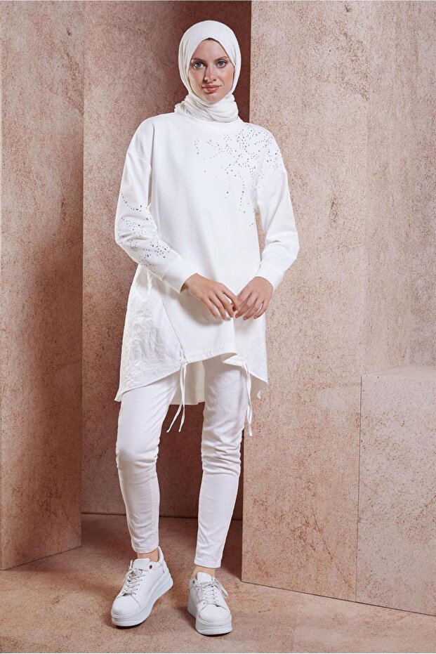 TAŞ BASKILI EŞOFMAN TUNİK 44450 - 2