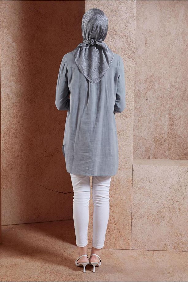 Pamuklu Müslin Gömlek Tunik 44680 - 3