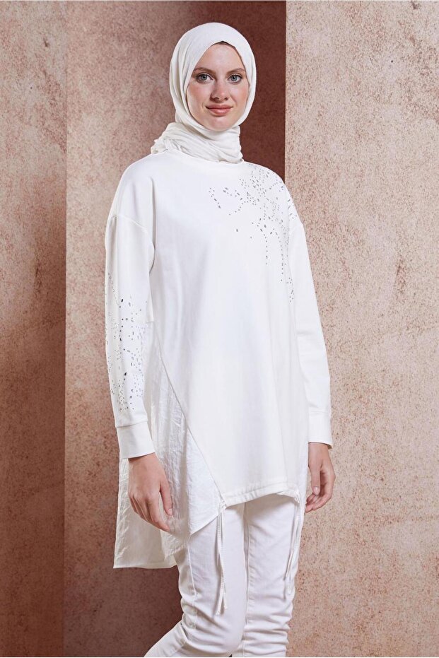 TAŞ BASKILI EŞOFMAN TUNİK 44450 - 1