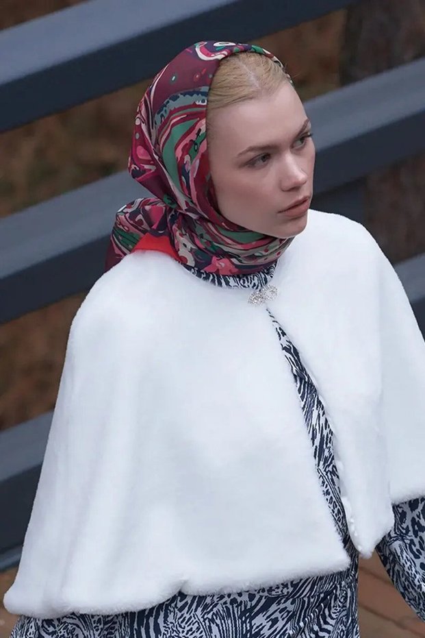 Elegant Pattern Modal Scarf - Plum
