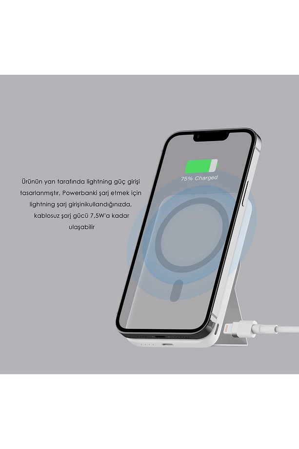 Magsafe Powerbank 7000mah 20w Hızlı Şarj Standlı Ve Taşınabilir Iphone Ve Android Uyumlu - 7