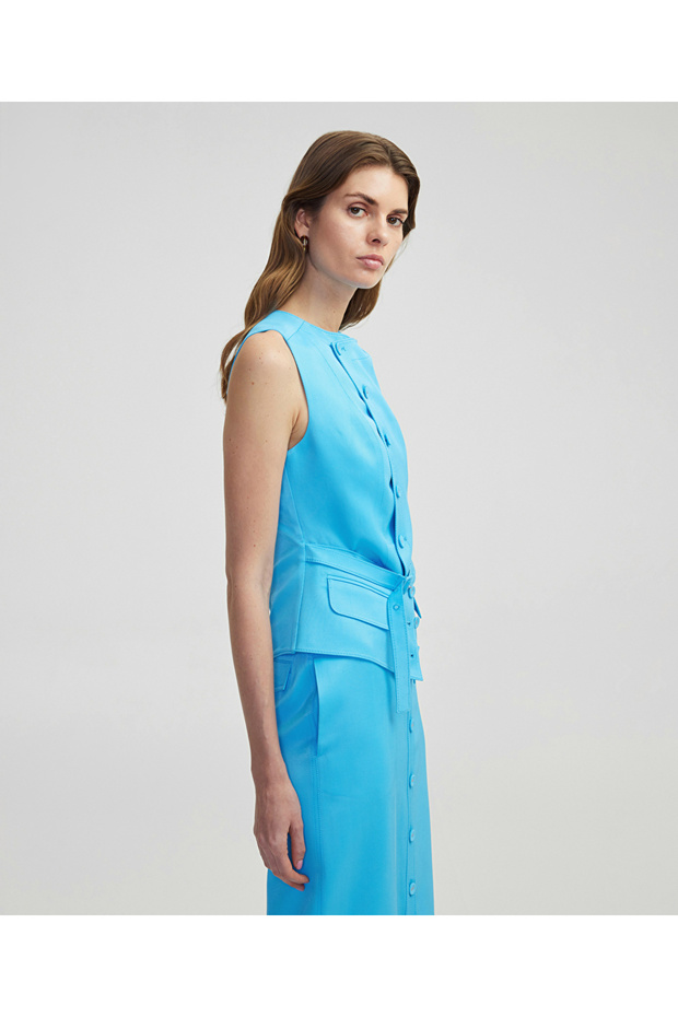 Çift kemer efektli yelek - 5