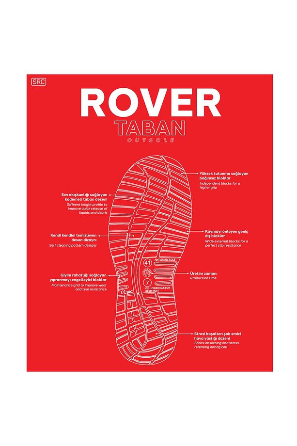 Hawai Rover Rmk-11 S1 Src Süet Deri Ve Tekstil Çelik Burun Iş Ayakkabısı - 4