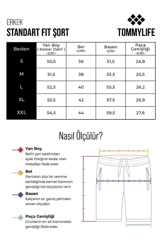 Taş Pamuklu Kalın Yumuşak Dokulu Standart Fit Basic Erkek Şort  - 81280 - 6
