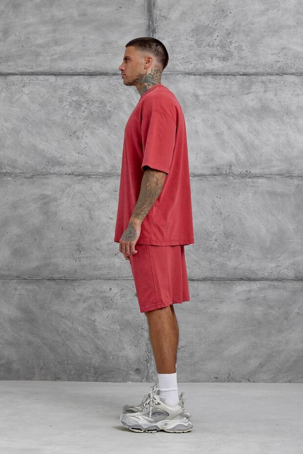 Red Basic Oversize Tshirt - 4