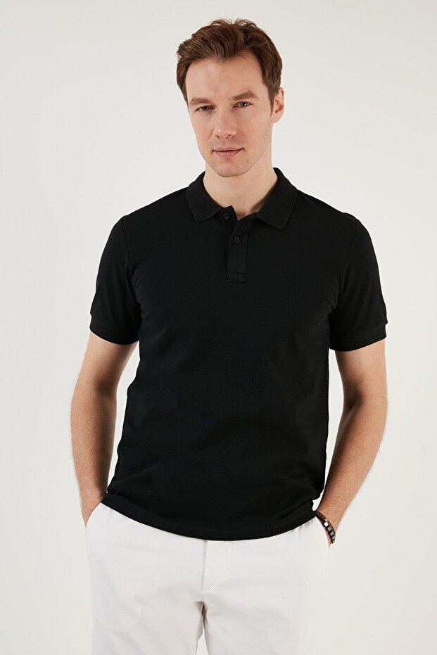 Men's Slim Fit Cool Polo Collar Button T-Shirt -D7087