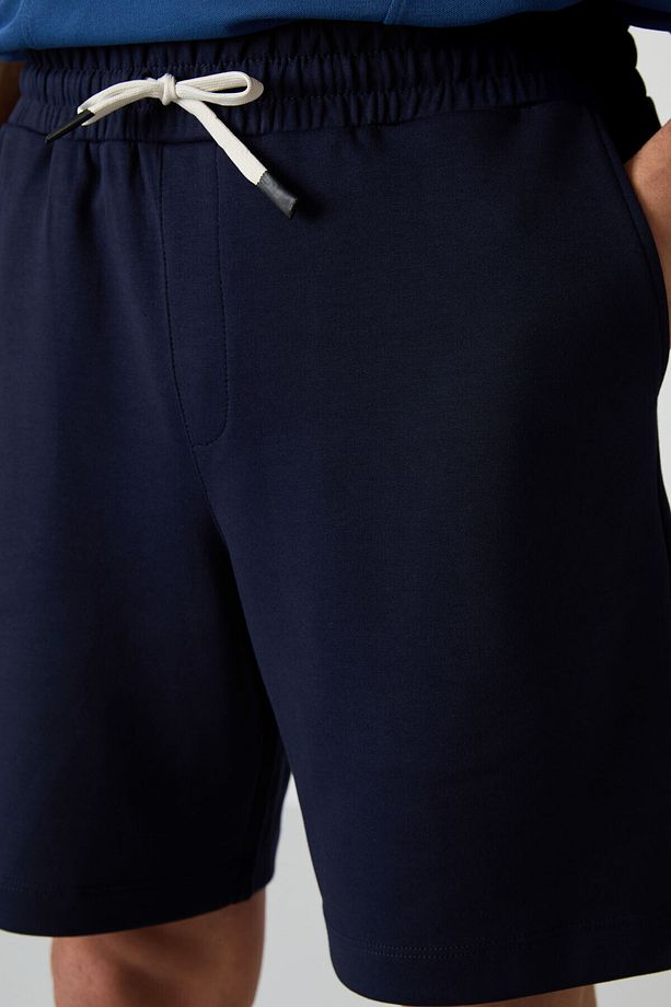 Lacivert Pamuklu Kalın Yumuşak Dokulu Comfort Fit Basic Erkek Şort - 81274 - 4