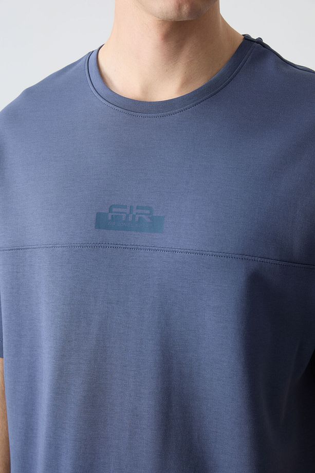 Petrol Pamuklu Kalın Yumuşak Dokulu Oversize Fit Basic Erkek Şort Takım - 85259 - 5