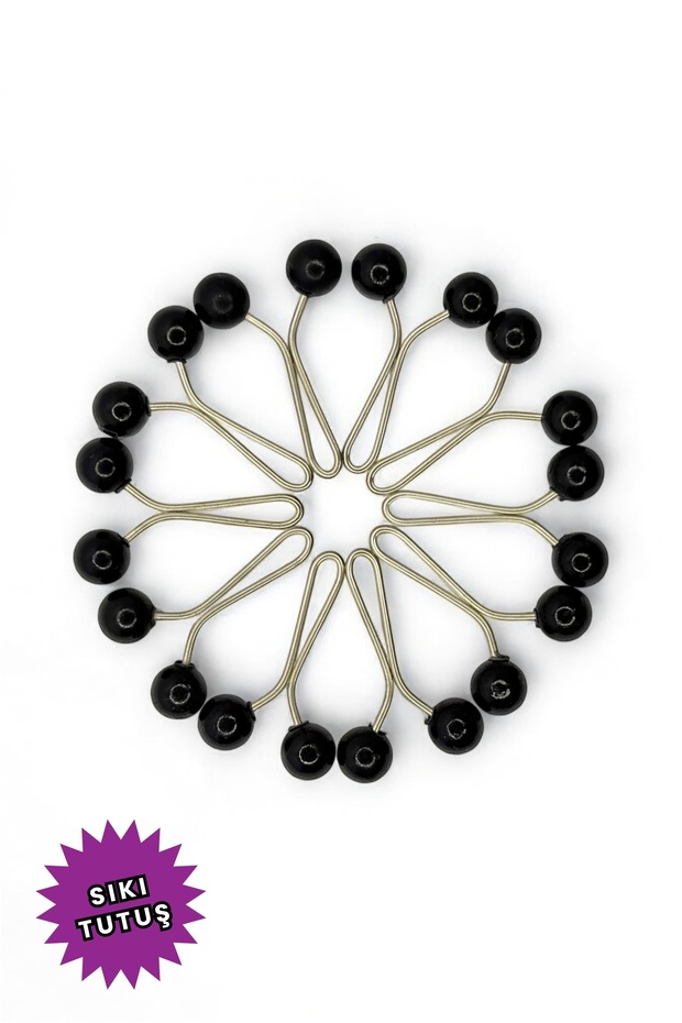 Scarf Shawl Clip Black 12 Pieces Pearl Model Clips - Women's Hijab Accessory Needle