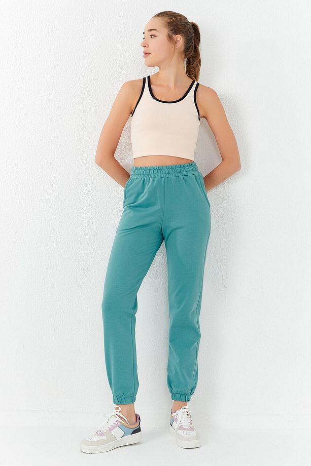 Somon Basic Sıfır Kol Dar Kalıp U Yaka Kadın Crop Top Atlet - 97162 - 4