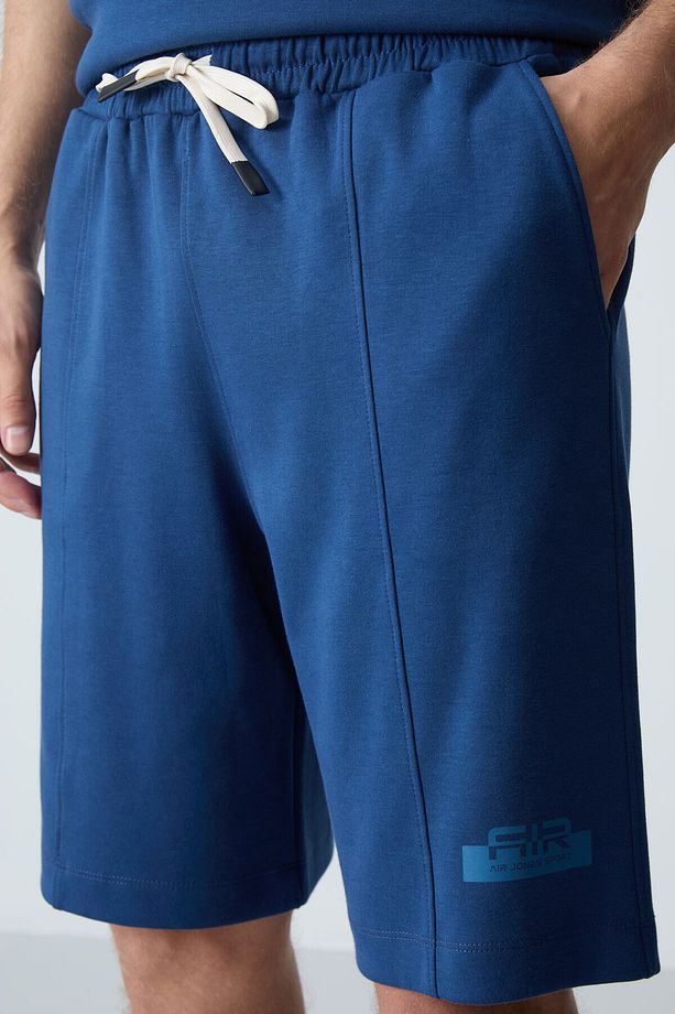 Parlament Pamuklu Kalın Yumuşak Dokulu Oversize Fit Basic Erkek Şort Takım - 85259 - 8