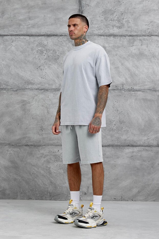 Gri Basic Oversize Tshirt - 7