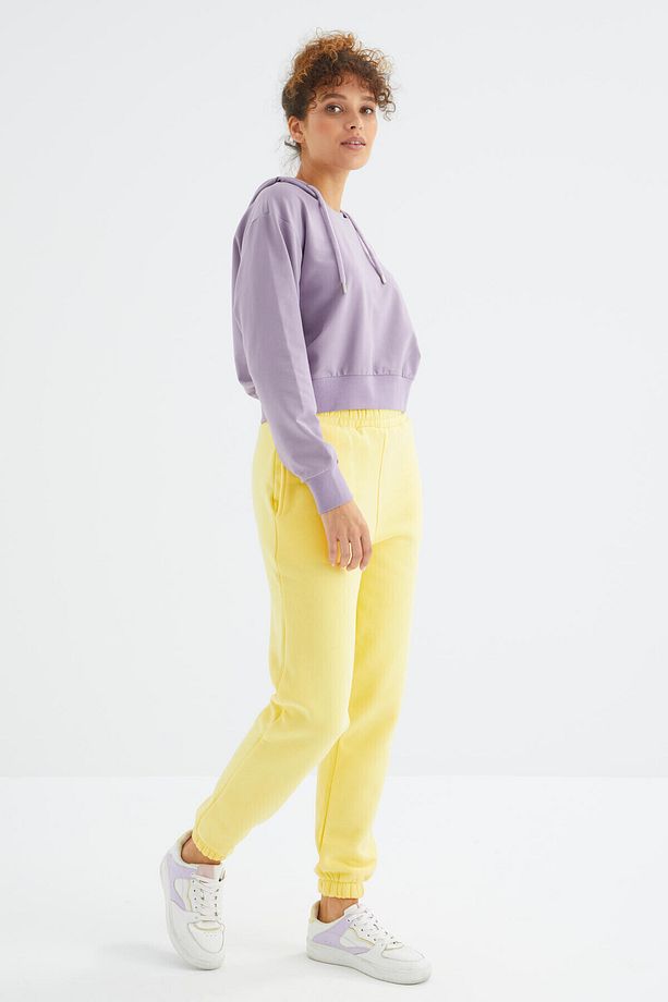 Limon Yüksek Bel Rahat Form Basic Jogger Kadın Eşofman Alt - 94624 - 1