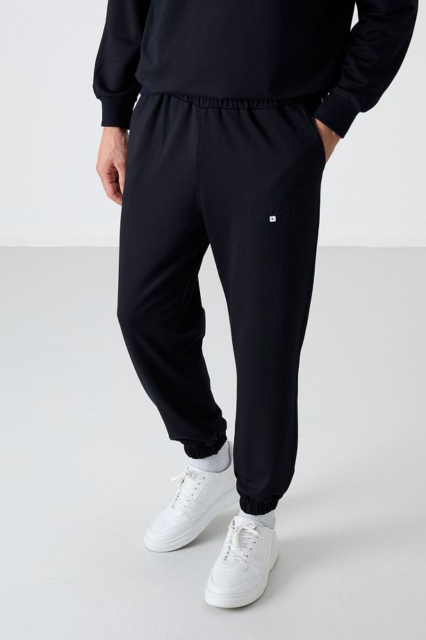 Lacivert Casual O Yaka Jogger Erkek Oversize Eşofman Takımı - 85120 - 6