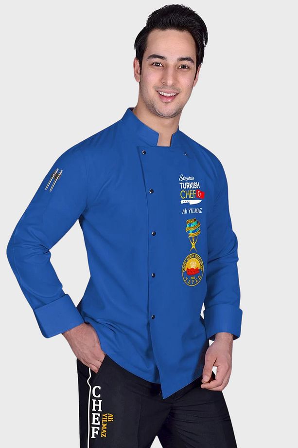 İsim Hediyeli Şef Ceketi İsimli Aşçı Ceketi Aşçı Gömleği Aşçı Forması Chef Ceketi Aşçı Kıyafeti - 3