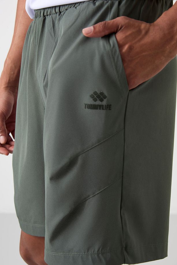 Haki Kalın Yumuşak Comfort Fit Erkek Şort - 81268 - 4
