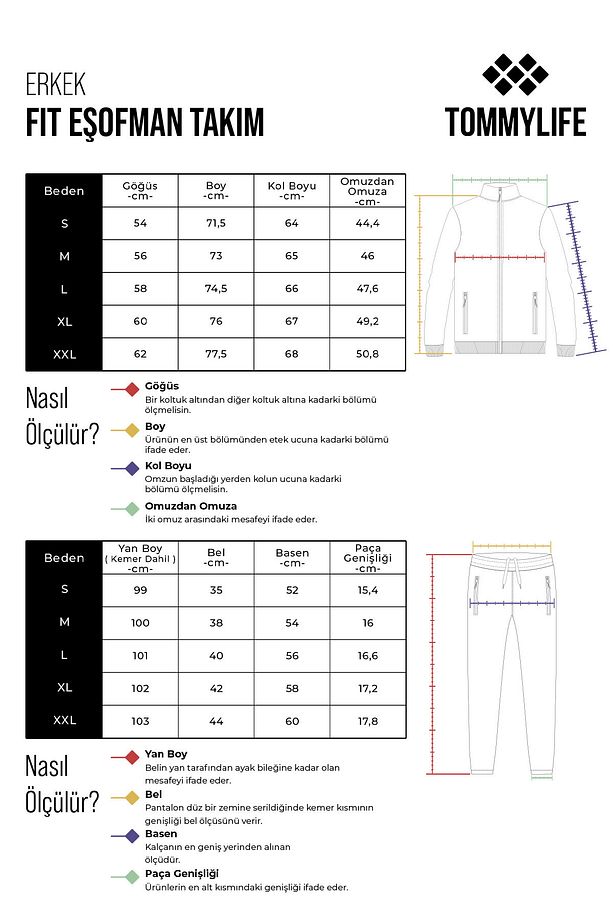Gri Melanj - Siyah Kapüşonlu Kanguru Cep Lastik Paça Erkek Oversize Eşofman Takımı - 85117 - 9