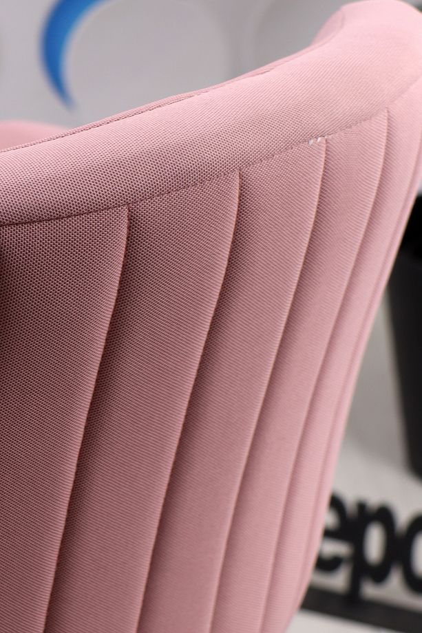 Focus Plus Krom Ayaklı Çalışma Koltuğu (Pembe Lakos Kumaş) - 4