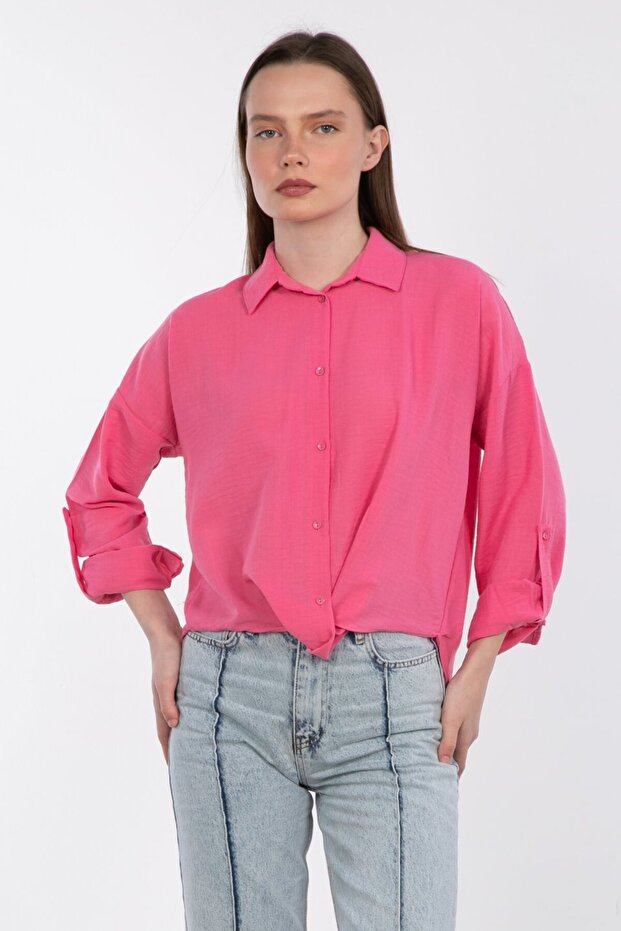 Skirted knotted shirt - pink