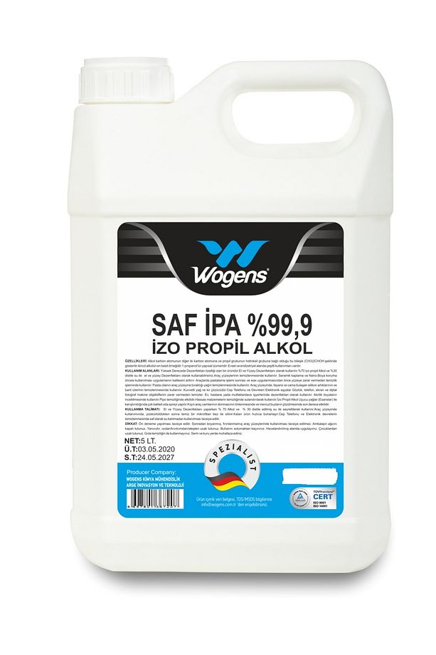 %99 saflıkta 5 lt %99.9 ipa izo propil temizlik solventi (izopropil dezenfektan) - 1